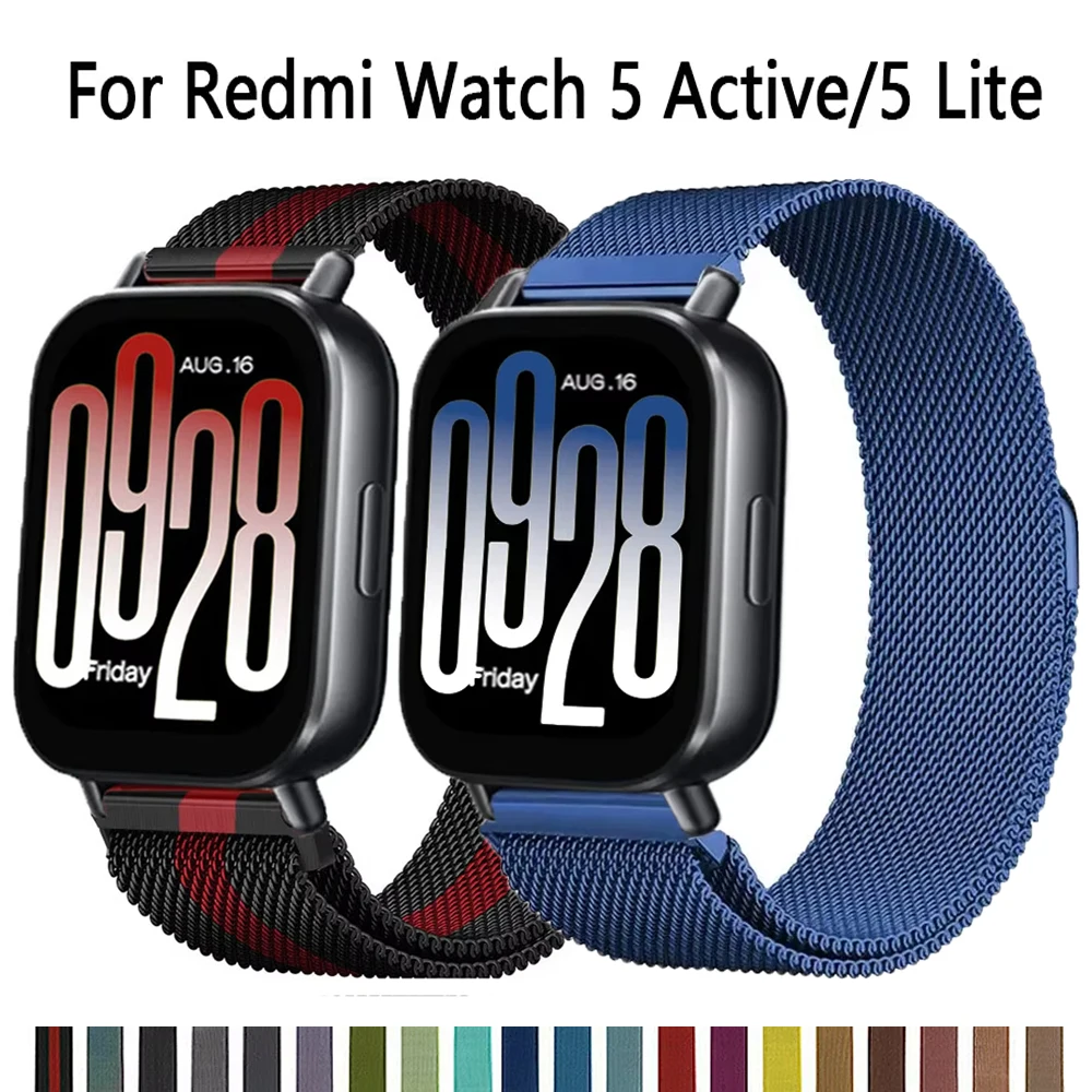 Milanese Loop Bracelet for Redmi Watch 5 Lite Band Metal Band for Xiaomi Redmi Watch 5 Active/5 Lite Correas Redmi Watch 5Active