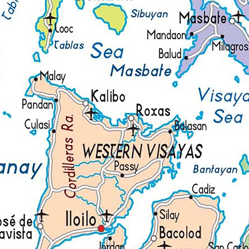 100*150cm The Philippines Map Administrative Map In English Wall Art Poster and Print Living Room Home Decor School Supplies