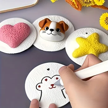 10 Pezzi di Carta Espandibile ad Acqua, Carta Artistica 3D Fai-da-Te, Carta Creativa per Pittura con Texture in Schiuma 3D