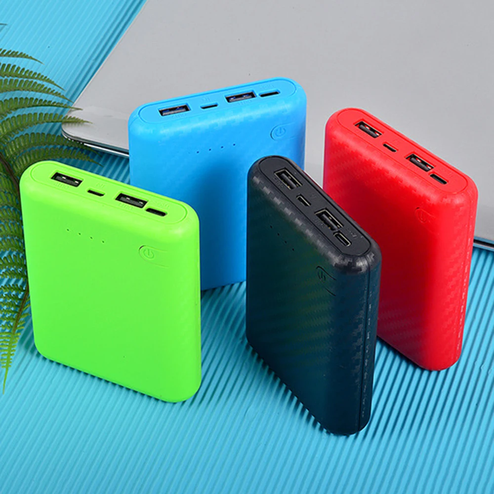 Battery Storage Box Power Bank Case Battery Power Bank Box 4 Slots 18650 Battery Box Welding Free DIY Detachable Charging Bank Shell Solderless Mobile Power Supply Sleeve