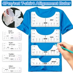 Règle d'alignement de T Shirt, 4 pièces, outil d'alignement de T Shirt pour graphique, modèle de dessin de vêtements, conception de motif, outils de couture, Kit de couture 
