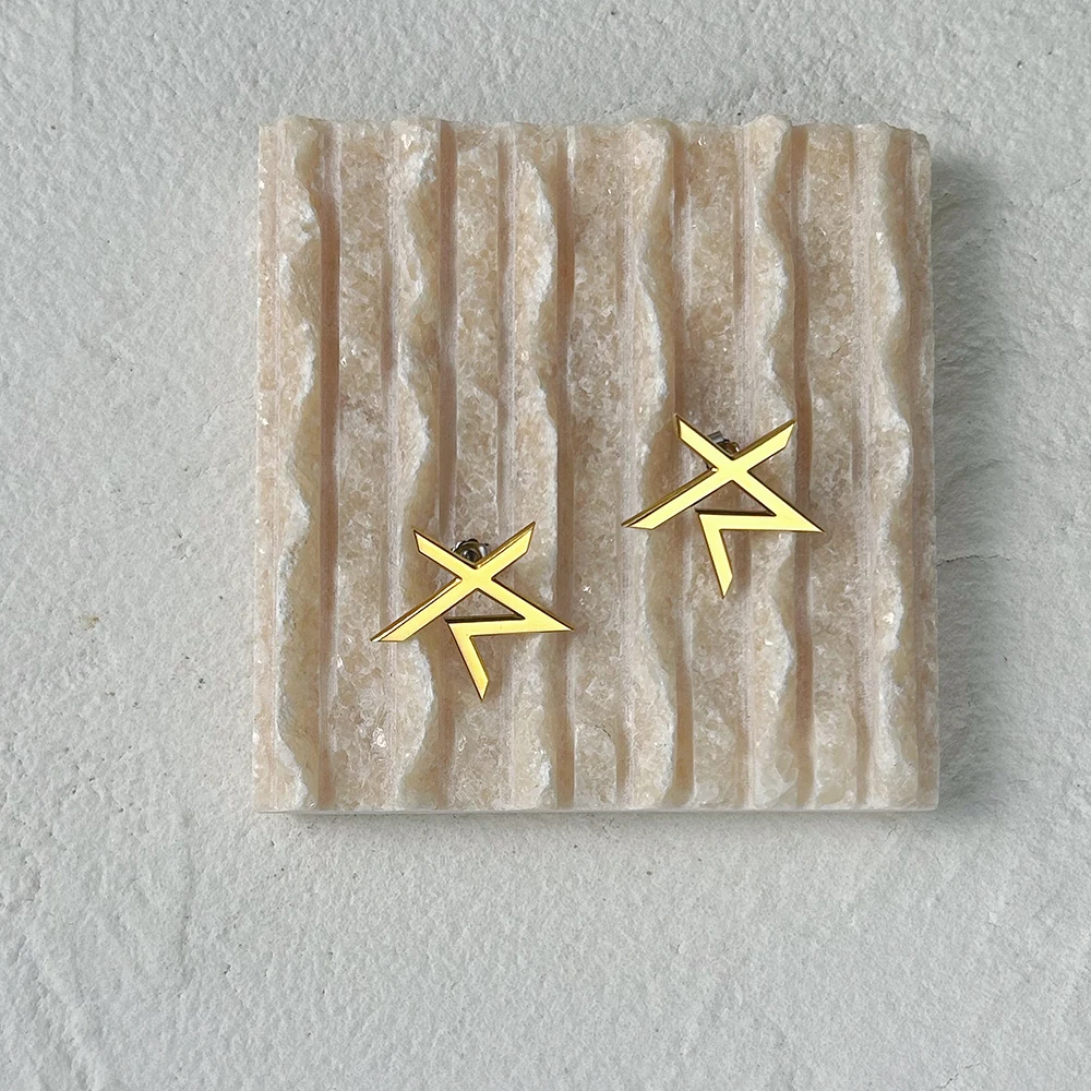 ENFASHION Thunder Star XL Stud Earrings For Women Christmas Stainless Steel Earings Pendientes Gold Color Fashion Jewelry 221469