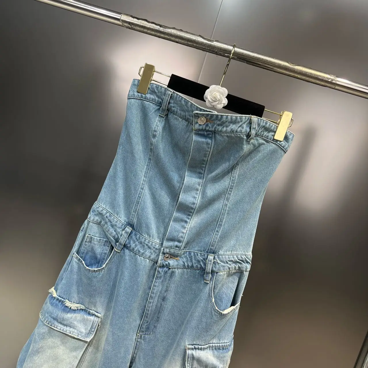  Lekgymr Women Strapless Denim Jumpsuit Ripped Distressed Washed Jeans  Overalls 2023 Trendy Streetwear Casual Denim Playsuit : Clothing, Shoes &  Jewelry