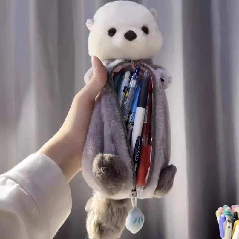 1 Pcs Creative Sea Otter Plush Doll Pencil Case 1