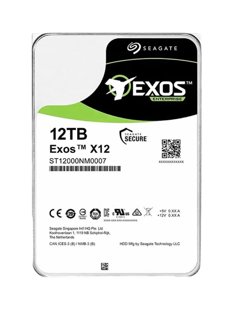 Enterprise Hard Drive Seagate 12TB Exos 6Gb/s 256MB SATA 3.5" FOR ST12000NM0007