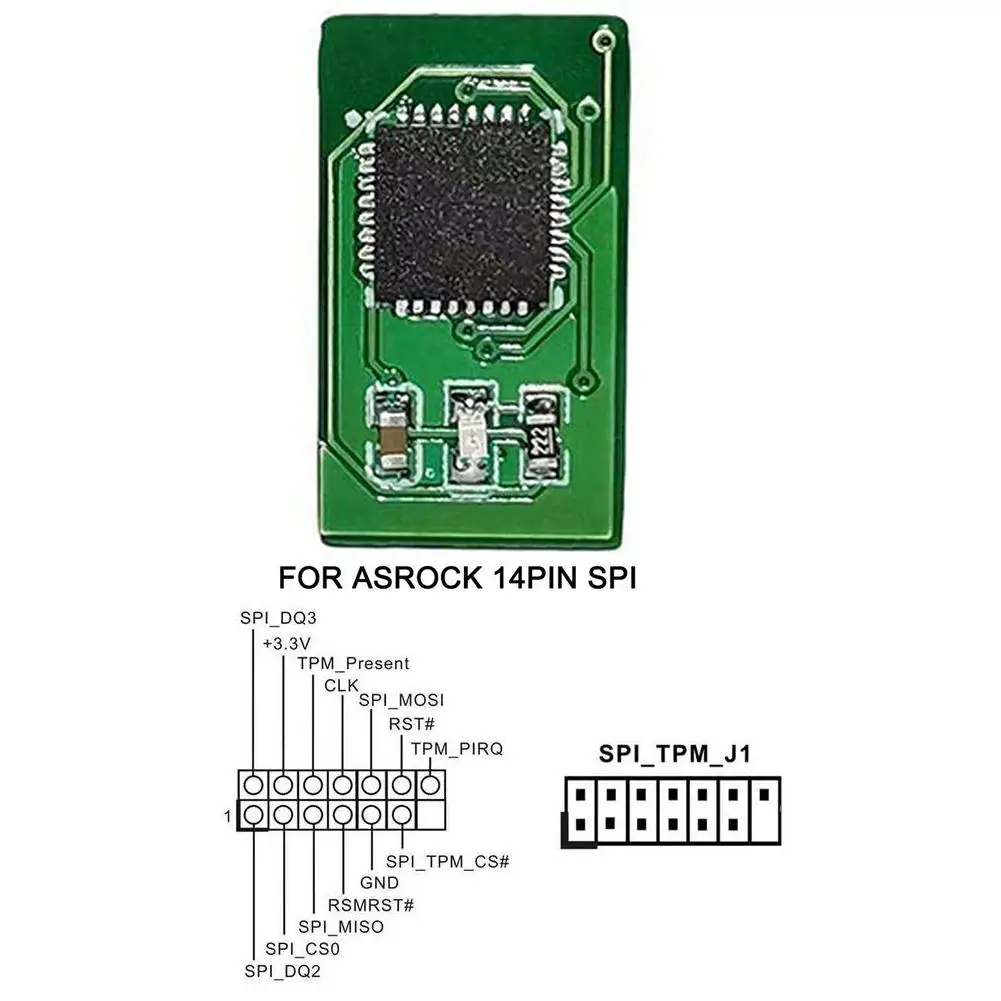 【Shop Now and Save】 Encryption Security Module Remote LPC Interface TPM 2.0 Supports Version 2.0 12 14 18 20-1pin Pin For Multi Brand Mothe.