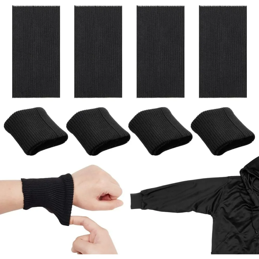 Rib Knit Fabric 10 Pcs about 4.33 Inch Stretch Knit Threaded Hem Cuff about 2.36 Inch(6cm) Wide Polyester Ribbing Fabric rib knit fabric