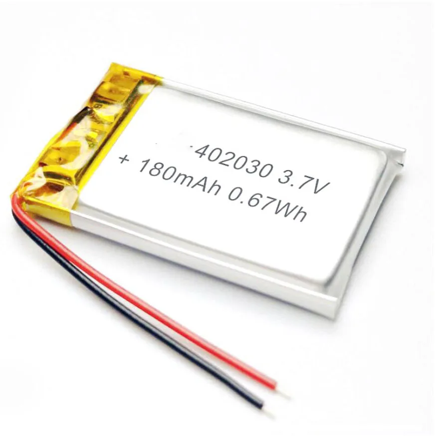 Bateria de Íon de Polímero de Lítio 2.0 mm Jst Conector 10 20 Peças 3.7v 180mah 402030 - Image 5