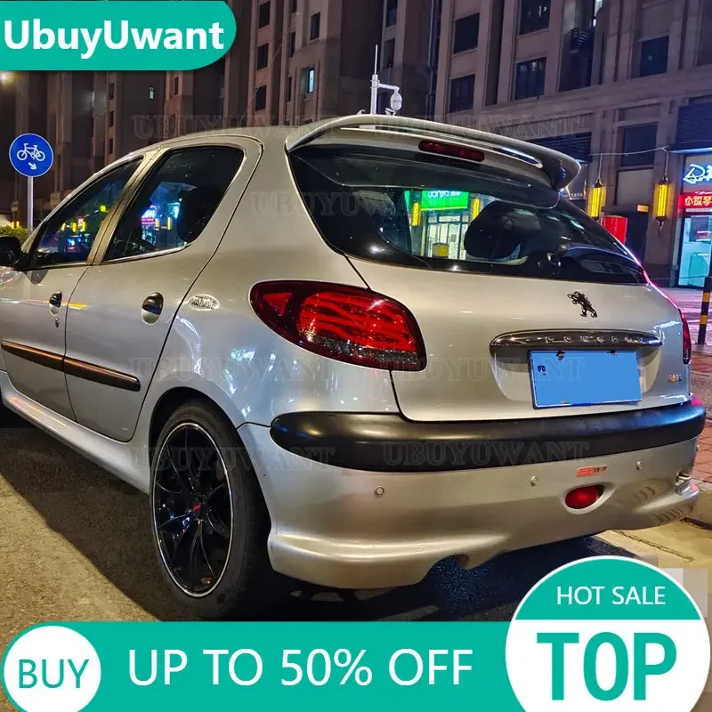 Per Peugeot 206 Spoiler 2008-2013 Peugeot 206 Spoiler Materiale Abs Di Alta Qualità Auto Ala Posteriore Primer Colore Spoiler Posteriore
