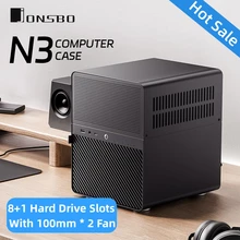 JONSBO N3 NAS Mini Case All-In-One Aluminum ITX Chassis 8Hard Disk Support 130mm CPU Cooler 250mm Graphics Card With 100mm*2 Fan