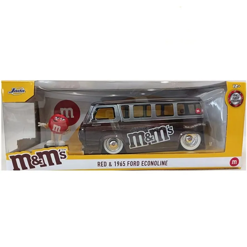 All 1:24 M&M'S 1965 Ford Econoline High Simulation Diecast