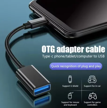 ? USB-USB 어댑터, 단방향 C형(수) - USB 2.0 OTG 휴대용 케이블 변환기 포함