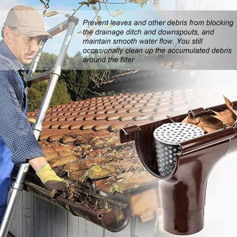 Drain Downspout Protectors Gutter Protector Cleaner 304 Stainless Steel Filter Strainer Roof Anti-Blocking Drain Cover Gutter