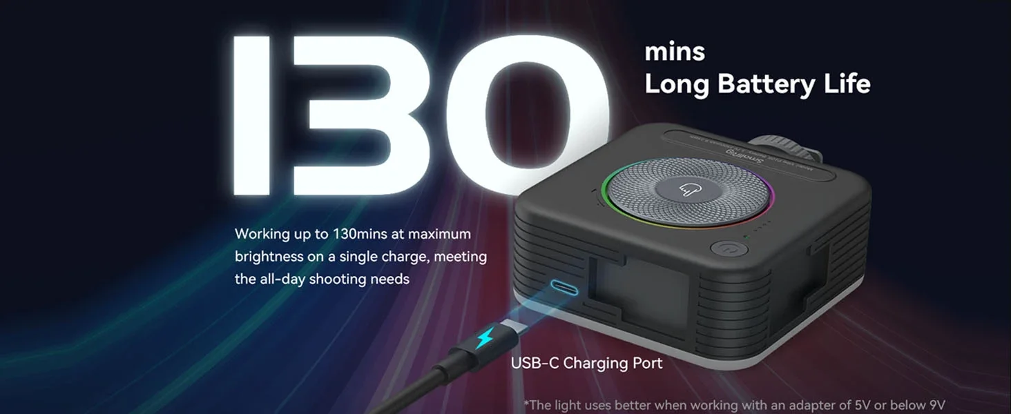 SmallRig P108 RGB Video Light 360° Portable LED Camera Photography Lighting 2500