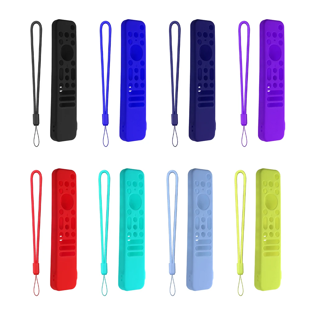 Silicone Drop-Proof Shell Anti-slip Protective Sleeve with Lanyard Smart TV Accessories for SONY RMF-TX810U TX811U TX910U