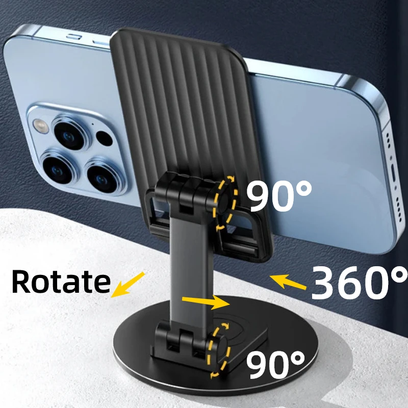Foldable Adjustable Desk Phone Stand with 360° Rotation