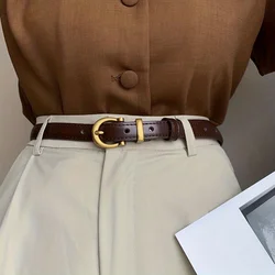 Vintage-Inspired Retro Thin Belt - 100cm (Coffee color Y043-2)