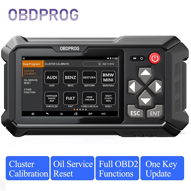 OBDPROG M500 OBD2 자동차 클러스터 교정 도구, 전문 오일 서비스 재설정 OBD 2 스캐너 클러스터 조정 진단 도구