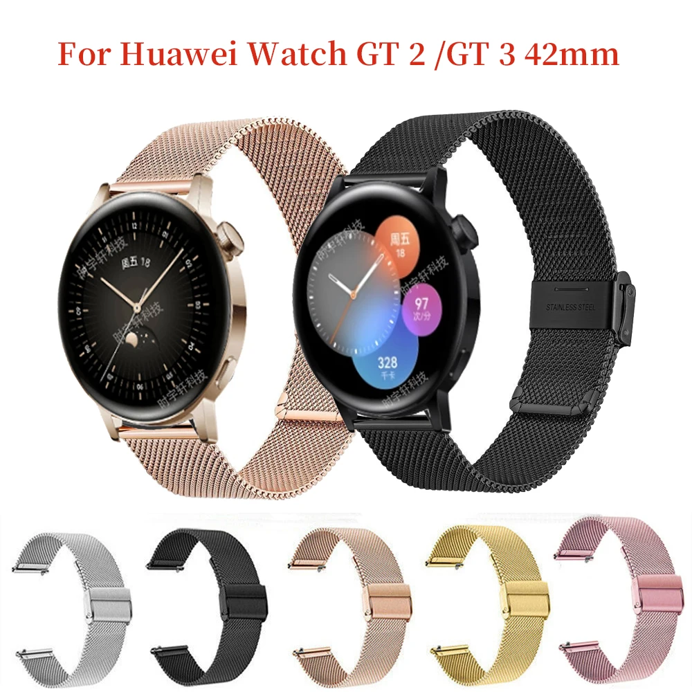 

Ремешок «Миланская петля» для смарт-часов Huawei Watch GT 3 42 мм, спортивный браслет для Huawei GT 3 Pro 43 мм/GT 2/Honor Magic 2