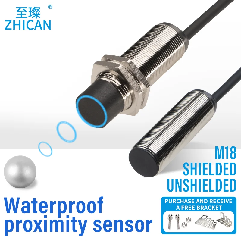 LEMAQS AUTOMACAO - SENSOR INDUTIVO M18 PNP LJ18A3-5-Z/BY IP65 M18 誘導近接センサー NPN PNP 5mm 8mm 4ピン コネクタ 円筒形 金属近接スイッチ LJ18A3 シリー