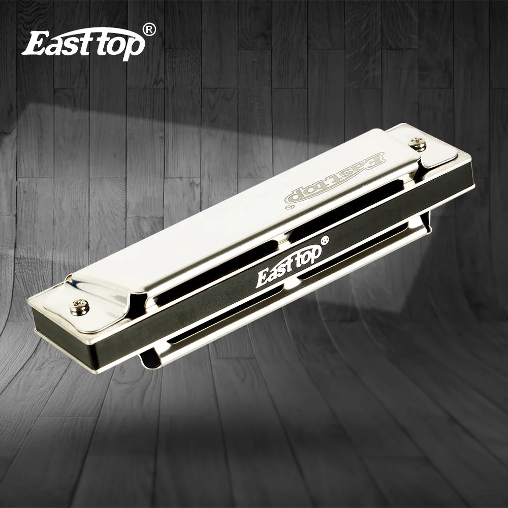 Complete Harmonica Starter Kit EASTTOP Key of C 10-Hole Case Stainless Steel Body Ideal for Students/Adults/Beginners