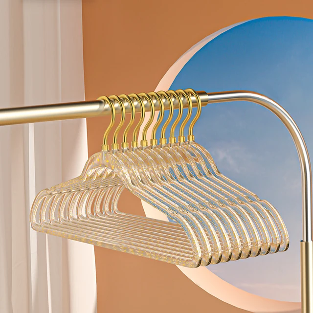 10 db Ins In-Akril Fogas Csillogás Tiszta Kabátos Akasztók Kristályruhák Szervező Szekrény Tároló Szárító Állvány Felnőttek Számára - Image 2