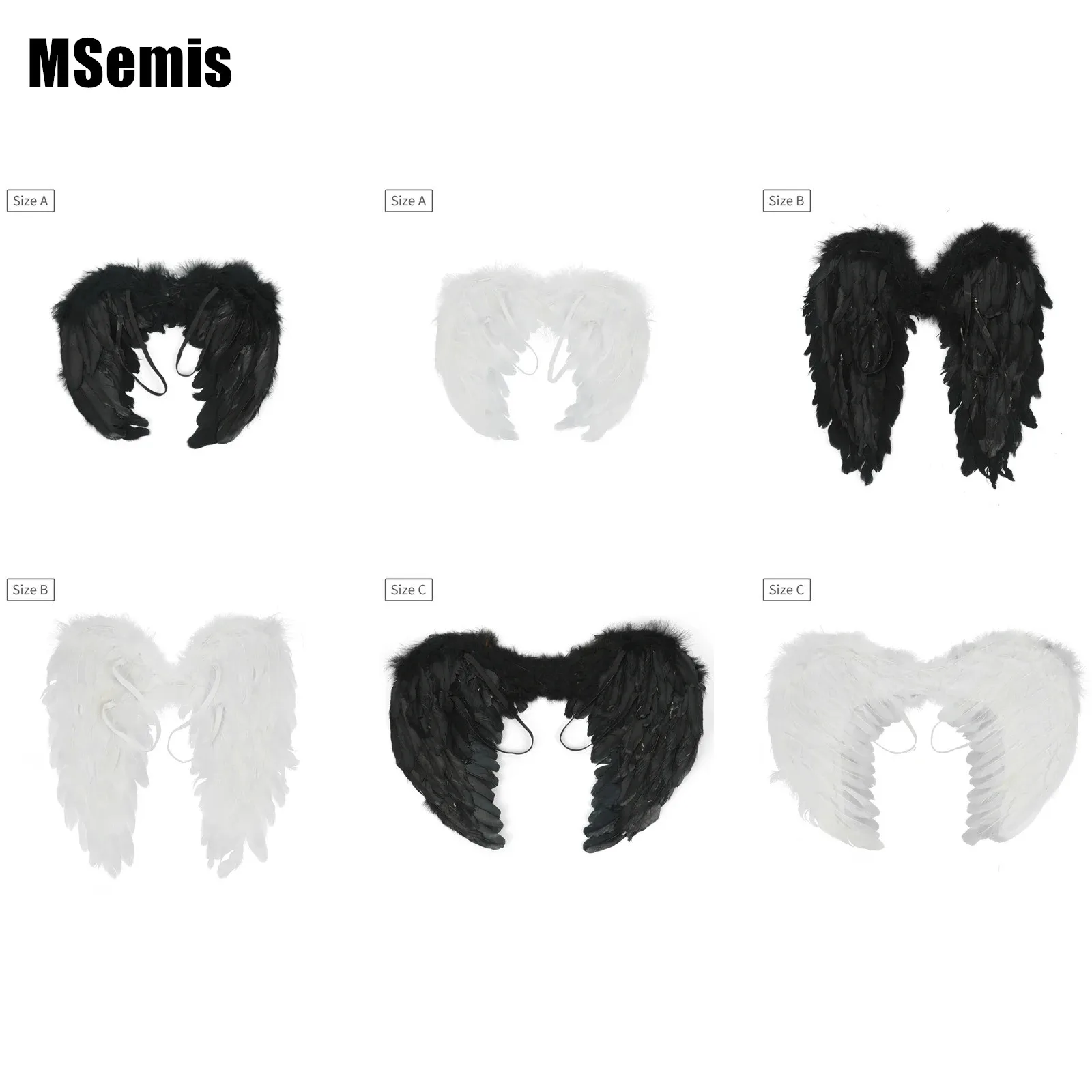 Adult Children Feather Angel Wings Elastic Band Solid Color for Halloween Christmas Cosplay Costume kids children glossy metallic angel wings cosplay masquerade performance fancy dress costume accessory photography props wings