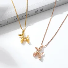 

CARLIDANA Hot Sale Balloon Design Cute Puppy Dog Pendant Necklace Simple Luxury Clavicle Chain Multi-type Necklace for Women