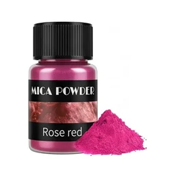 Vibrant Pearlescent Mica Powder Pigments for DIY Crafting - 24 Color Set (Rose red)