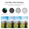 K&F CONCEPT 3in1 Variable ND2-ND32+Circular Polarizing CPL Filter+Black Mist 1/4 HD 37-82mm Camera Lens Filter 28 Multi-Coated 2