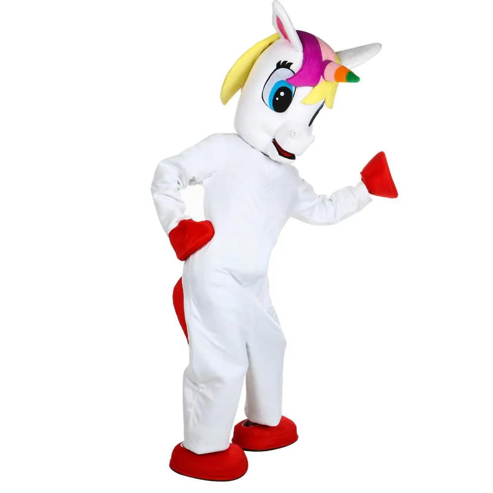 Unicorn Mascot Costume Flying Horse Mascot Costume Rainbow Pony Fancy Dress Costume For Adult Animal Halloween Party
