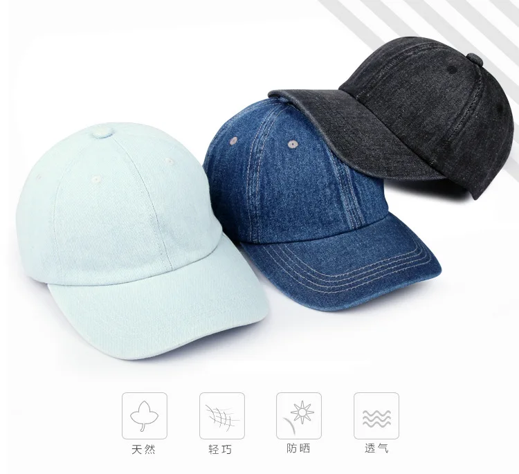 2022 New Solid Denim Baseball Cap Snapback Hats Men Women Wash Cowboy Hats Bone Summer Autumn Hip Hop Jeans Cap Casquette Gorras