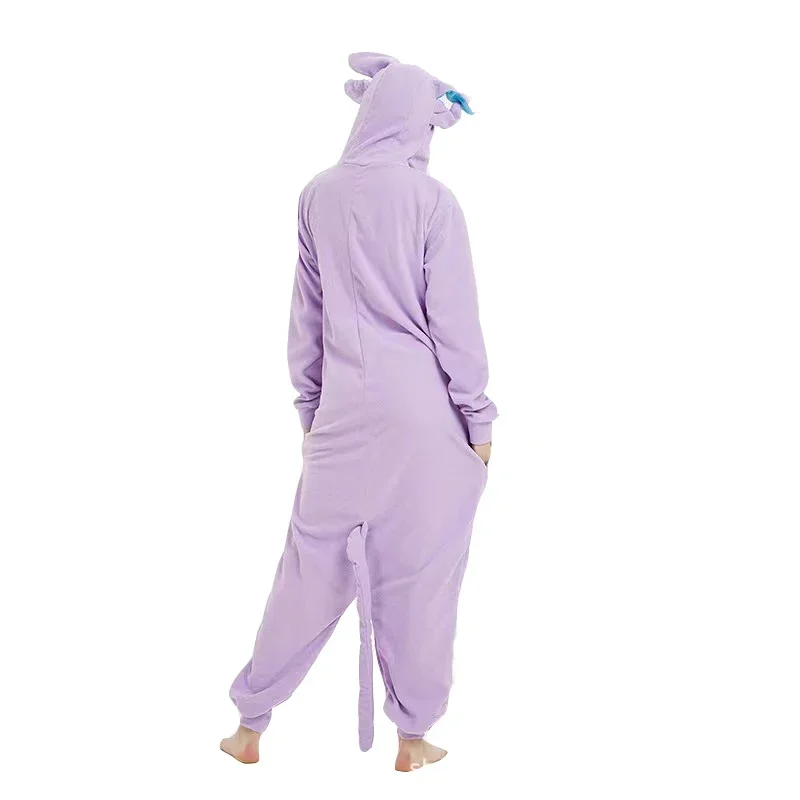 Cosplay Costume Onesies Adults Halloween Purple Espeon Pajamas Women One-Piece Bodysuit Men