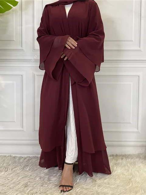 Robe de Ramadan en mousseline de soie, Abaya, dubaï, turquie, Kaftan musulman pour femmes, Kimono modeste, Caftan Marocain, vêtements islamiques