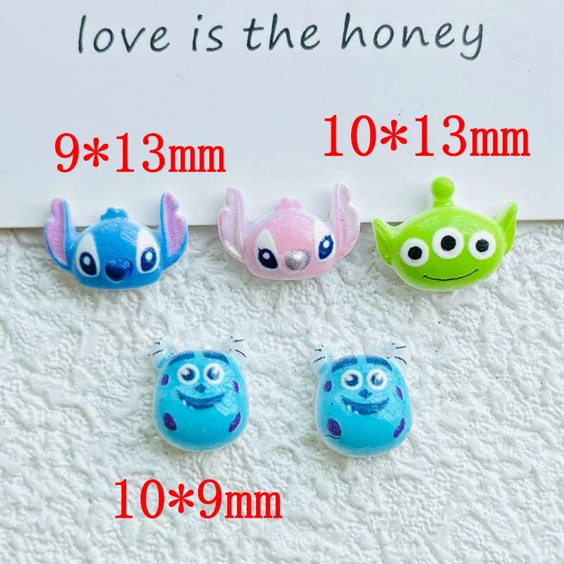 Resin Figurine Crafts Jewelry Manicure Hairpin Making Accessories Cartoon Big Ear Monster 50 Pcs