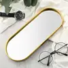 Gold Glass Mirror Decorative Storage Tray For Makeup Dessert Plate Jewelry Necklace Bracelet Table Perfume Wedding Brides 1