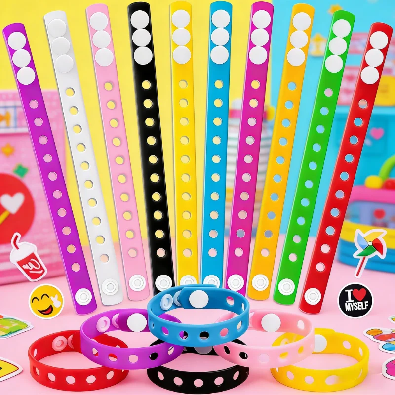 실리콘 팔찌 쥬얼리 DIY 손목 스트랩 빛나는 팔찌 쥬얼리로 장식할 수 있는 팔찌 실리콘 팔찌 선물