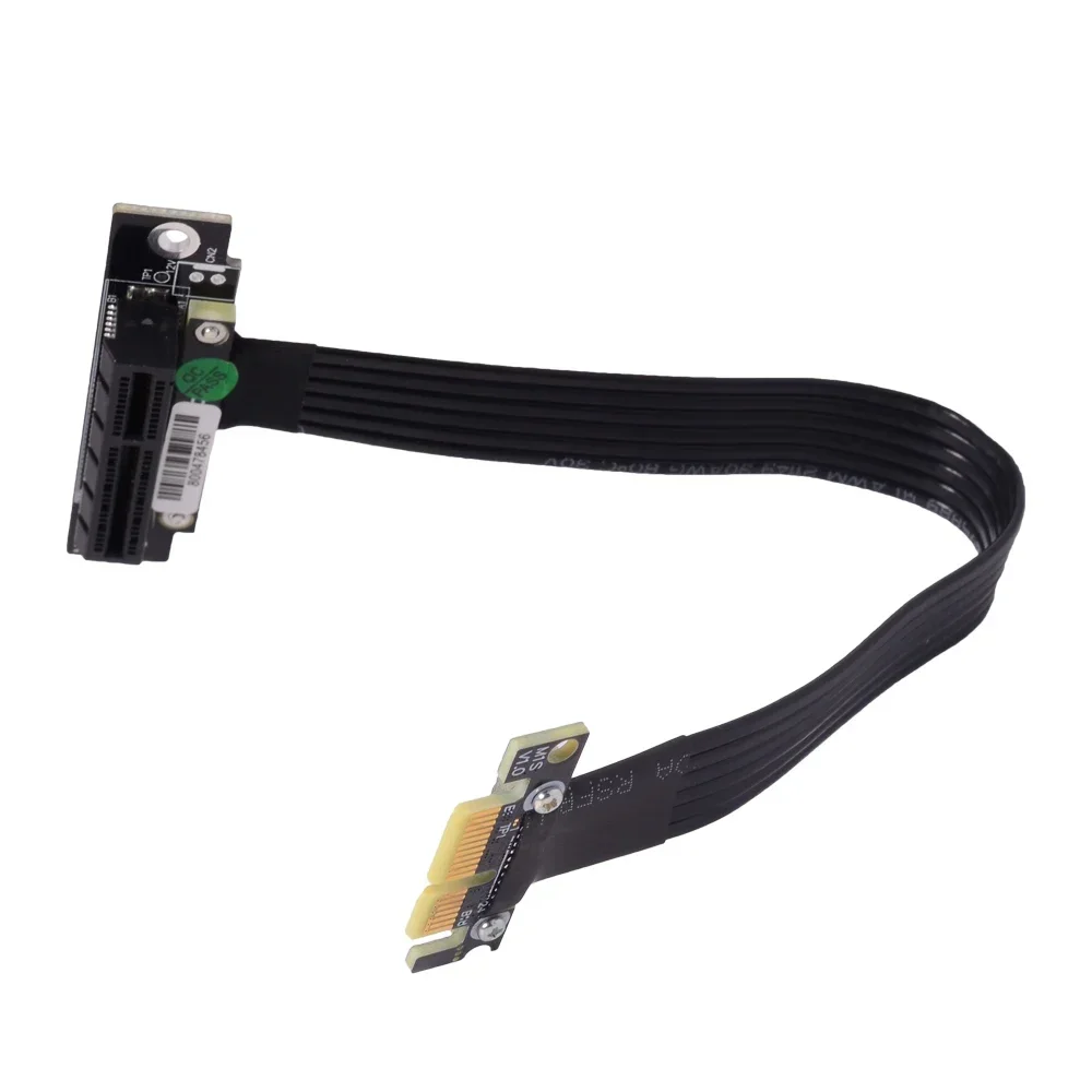 ADT PCI 익스프레스 4.0 x4 to x1 라이저 리본 케이블 그래픽 카드 PCI-E 1x to 4x 연장 케이블 듀얼 90도 라이저 익스텐더