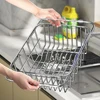 Household Stainless Steel Sink Drain Rack, Telescopic, Non-Slip, Dish Drying Rack, Kitchen, Bathroom, Countertop Organizer Rack 3