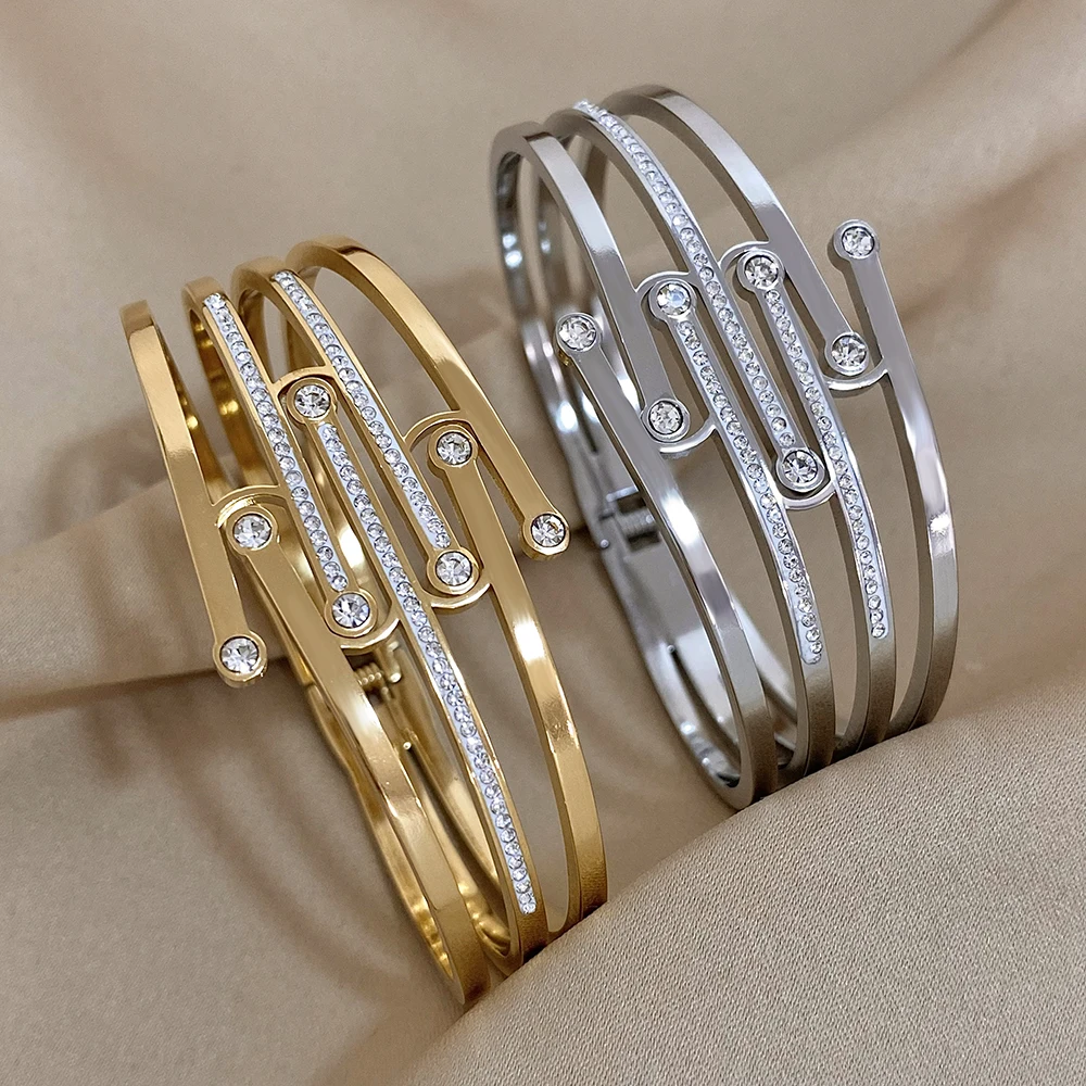 Alloy Inlaid Zircon Bracelet