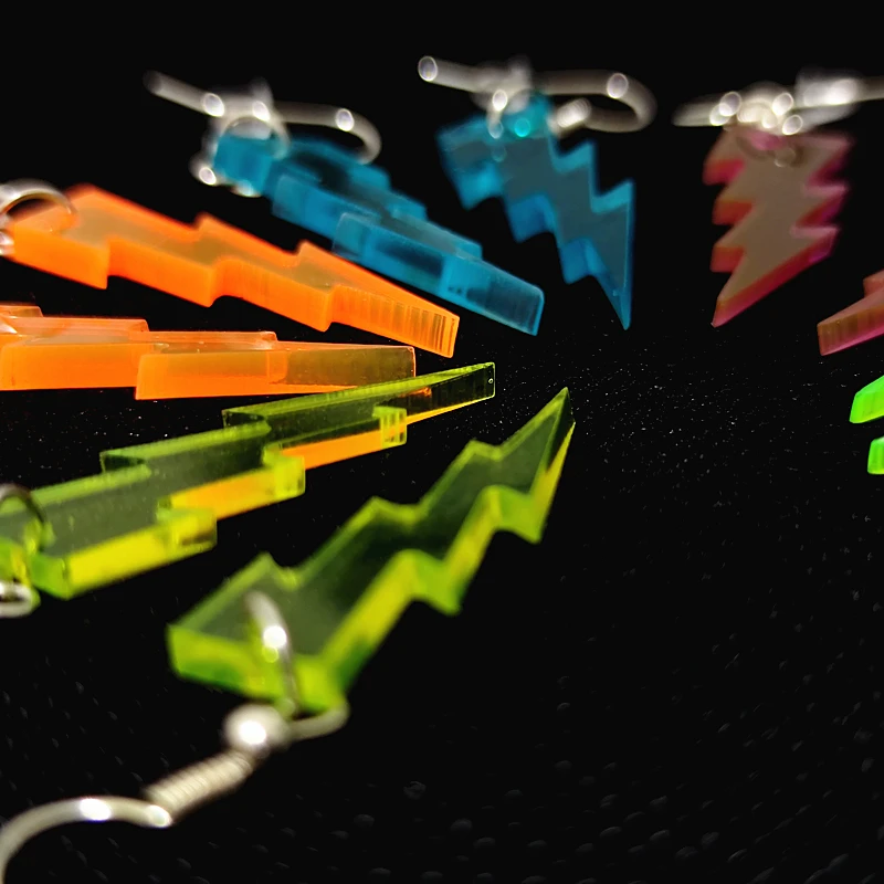 Drop Earrings KUGUYS Trendy Geometric Hyperbole Small Lightning Acrylic for Women Fashion Accessories