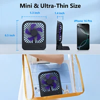 Eary Portable Magnetic Fan With 1200mAh Battery Usb Rechargeable 180 Adjustable 4 Speed Wind Personal Ultra-thin Air Cooling Fan 3