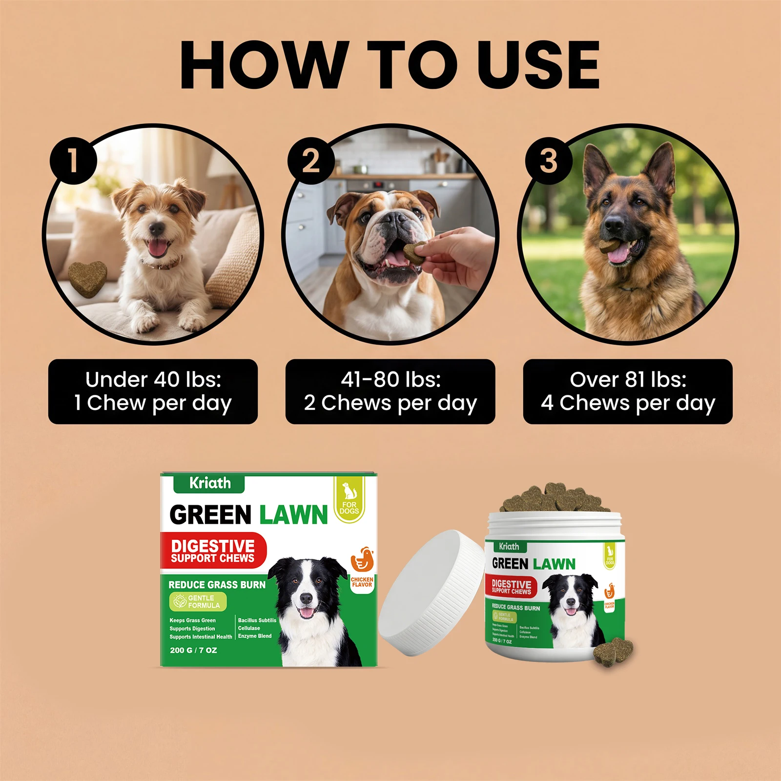 Natural Dog Digestive Support Probiotic Chews Chicken Flavored Supplement for Constipation Relief Puppy Stomach Care 200g