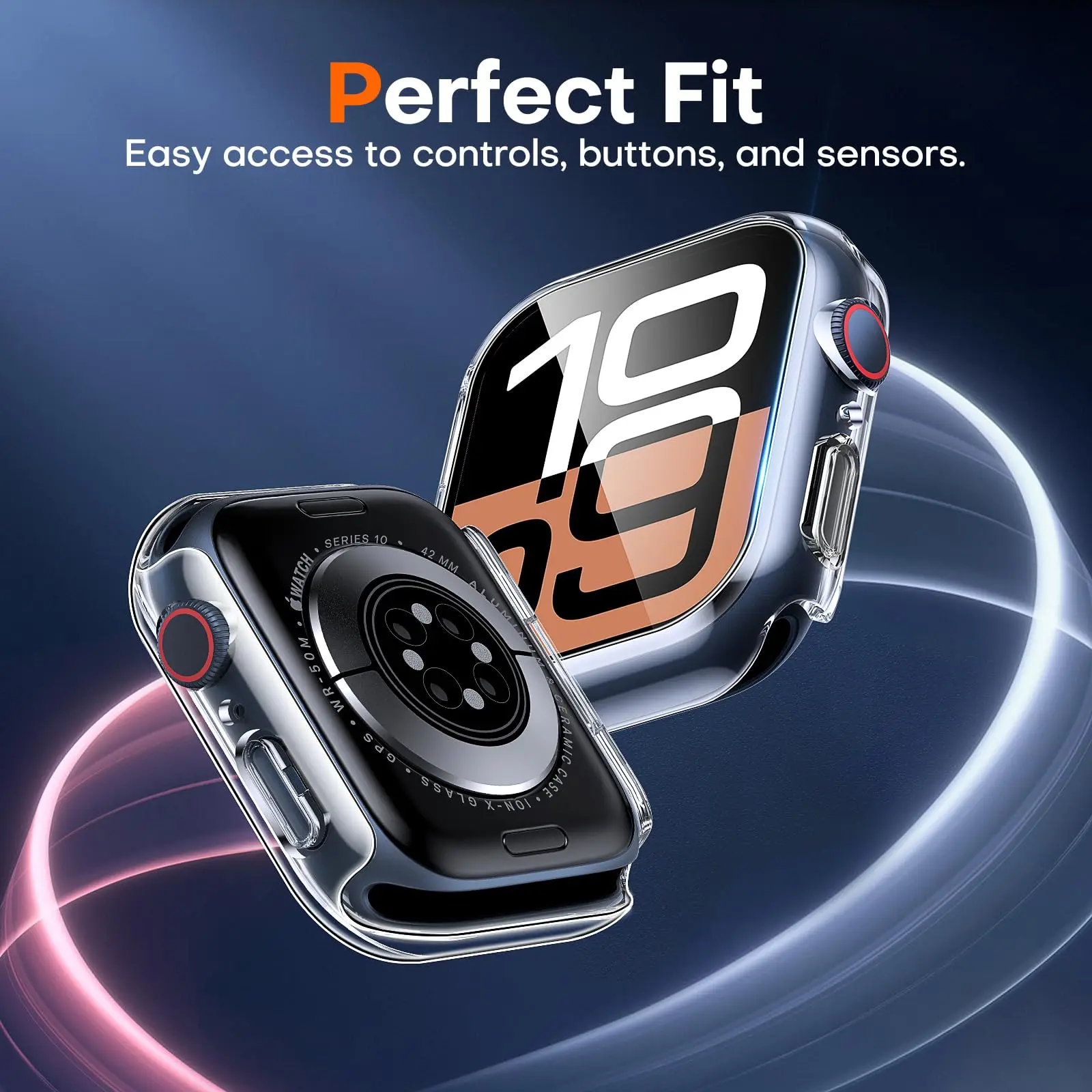 Premium 2-Pack Tempered Glass Screen Protector Cover for Smartwatch - Transparent