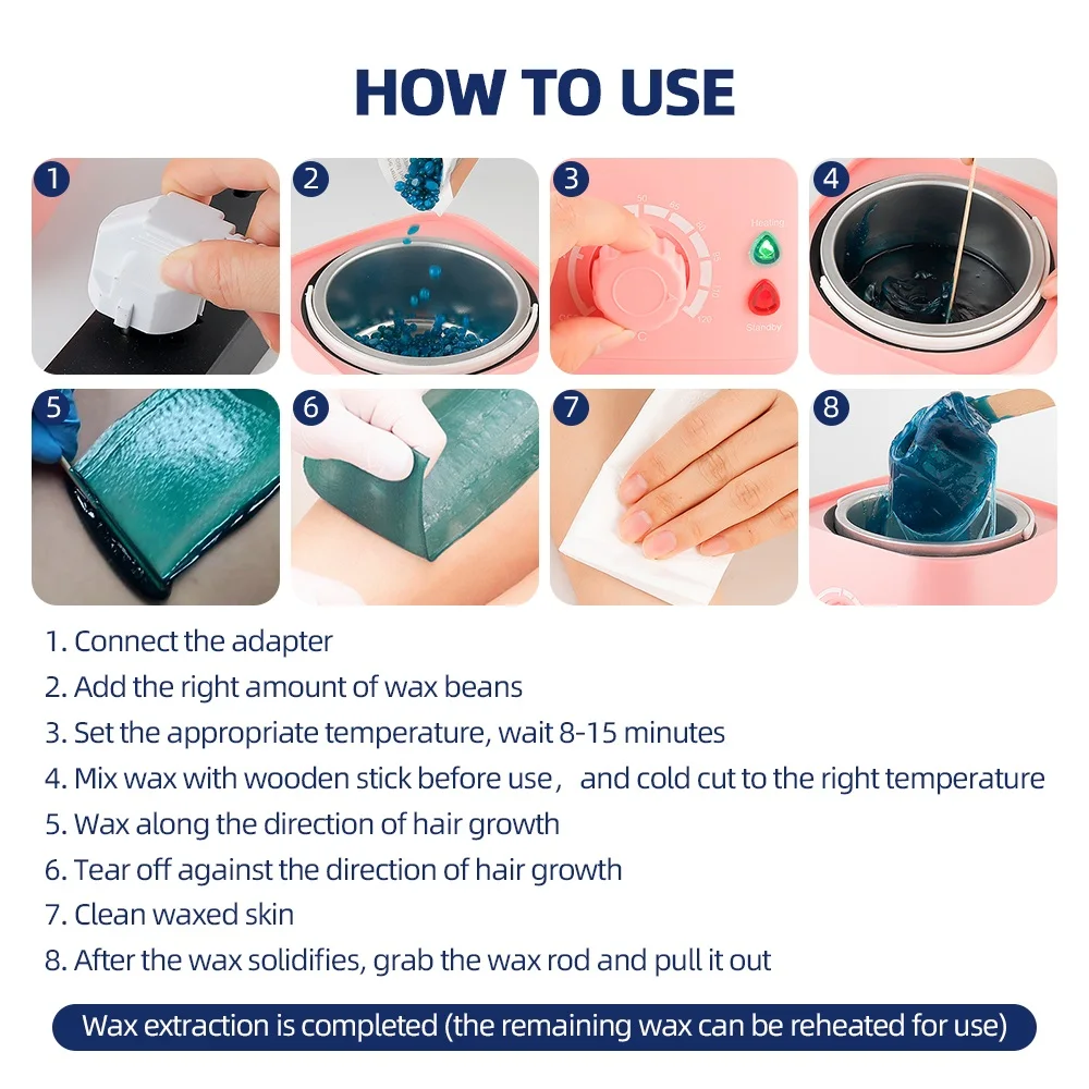 500ML Wax Heater Machine Depilatory Wax Warmer Waxing Kit Hair Removal Wax Melter Wax Melting Pot Wax Beans Wax Dipping Pot