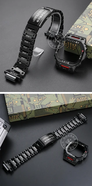 最終値下げ。CASIO G-SHOCK DW5600HR メタルバンド ステンレス鋼ストラップとケースメタルバンドカシオDW-5600 GW