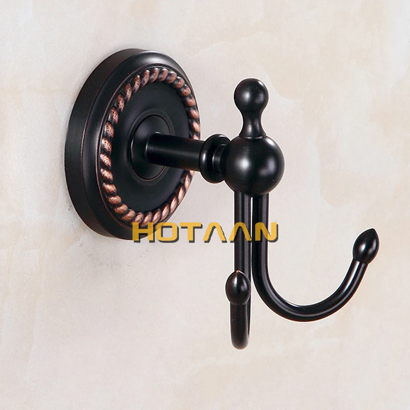 Solid Brass Black Bathroom Accessories Set Robe hook Paper Holder Towel Bar Soap Basket Bathroom Fitting Sets