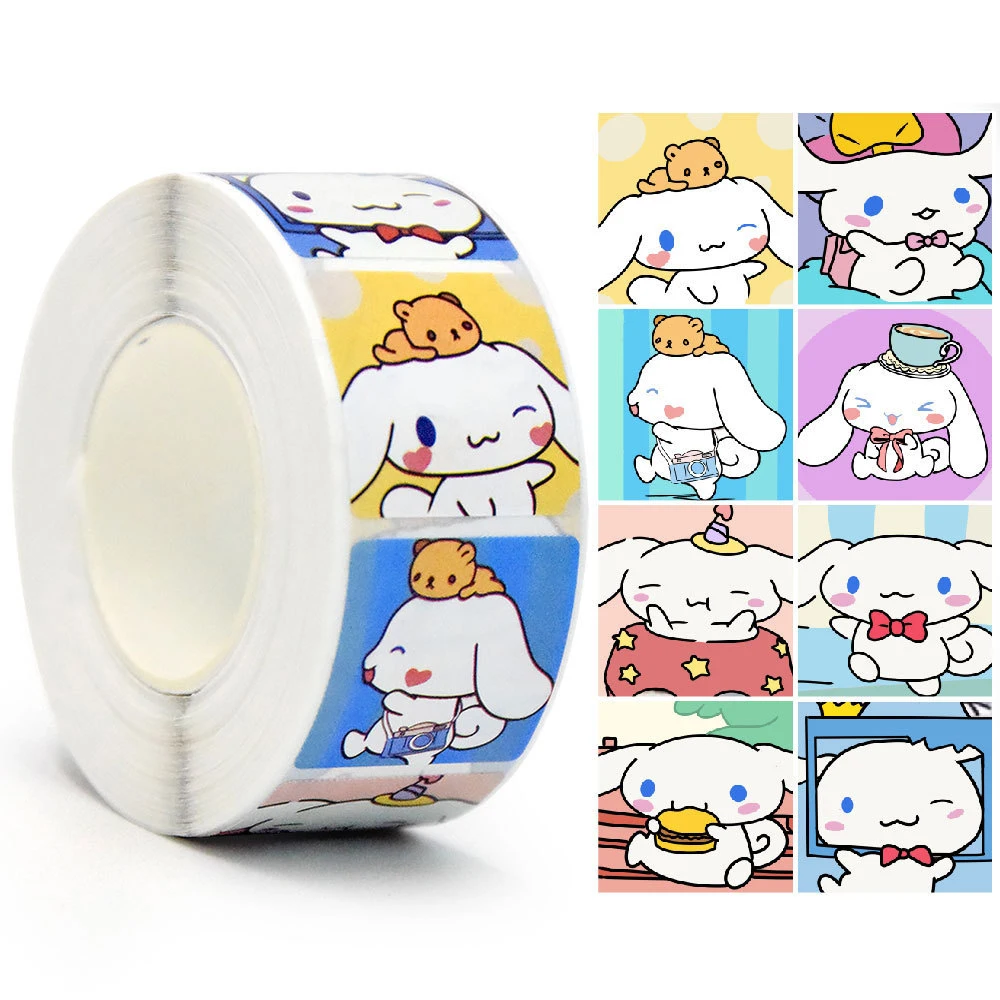 500 stücke/Rolle Sanrio Cartoon Aufkleber Kuromi meine Melodie Hallo Kitty Aufkleber Laptop Notebook Telefon Dekoration Belohnung Aufkleber Geschenk Spielzeug – Detail 6