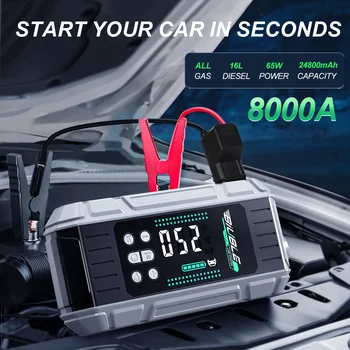 8000A Avviamento di emergenza per auto e pompa d'aria 150PSI Compressore d'aria Power Bank per dispositivo di avviamento di emergenza per auto 12V