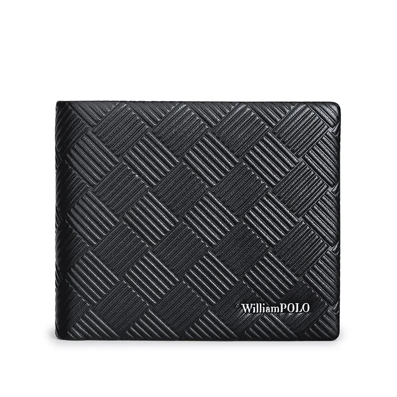 

WILLIAMPOLO Business 100% Genuine Leather Men Wallets Short Coin Purse ID And Credit Card Holder Luxury Brand Wallet For Men